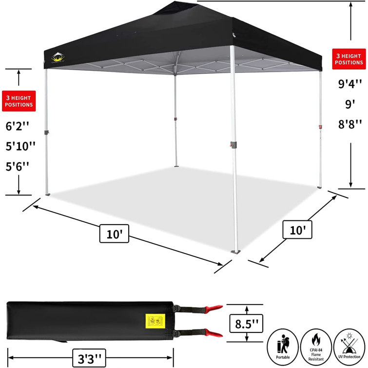 Crown Shades 10 Ft. W x 10 Ft. D Steel Pop-Up Canopy | Wayfair